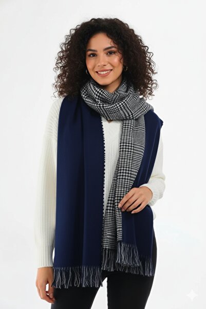 awix Femeie. Eșarfă de iarnă cu șal de iarnă din lână în carouri cu textura moale, cu două fețe
