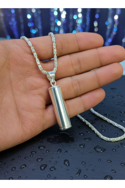 Moda Gümüş 925 Ayar Gümüş Silindir Gümüş Cevşen Muska, Gümüş Muskalık