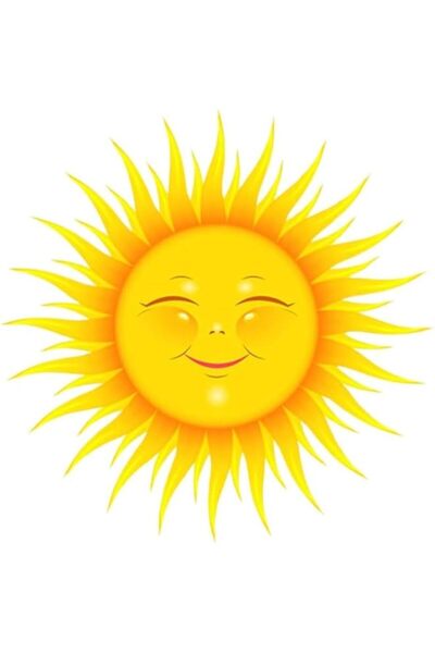 Generic Smiling Sun Wall Decal, 31 x 31 cm, Yellow Cartoon Design, Peel and S...