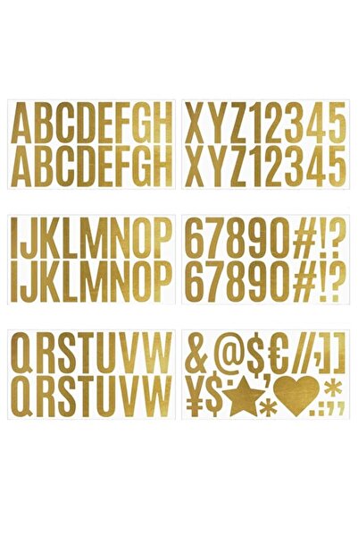 Generic BIGTHREE 6 Sheets Golden Letter and Number Stickers Kit, 2.5 Inch Lar...