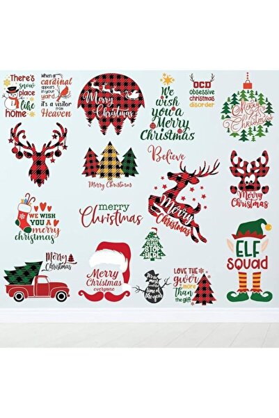 Generic Bpa Christmas Window Clings Vinyl Wall Decals 20-Pieces