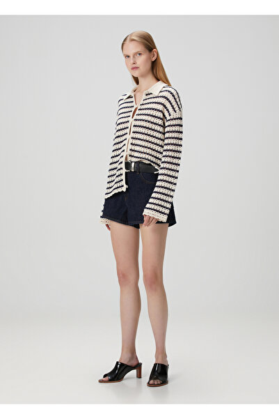 RAG&BONE Khloe Ekru Çizgili Hırka