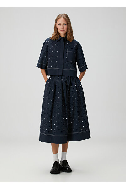 Maje Jistudine Lacivert Midi Etek