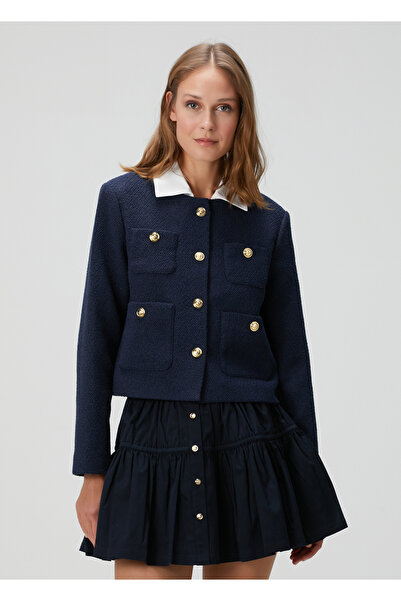 Maje Vondine Lacivert Tweed Ceket