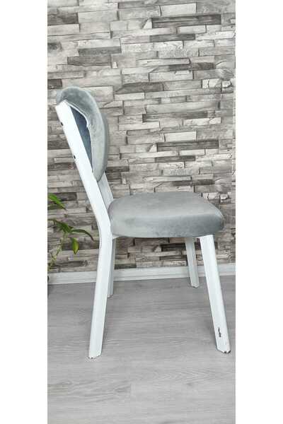 UzHome Elma sandalye kılıfı Kadifenı Matteı Gri rengi