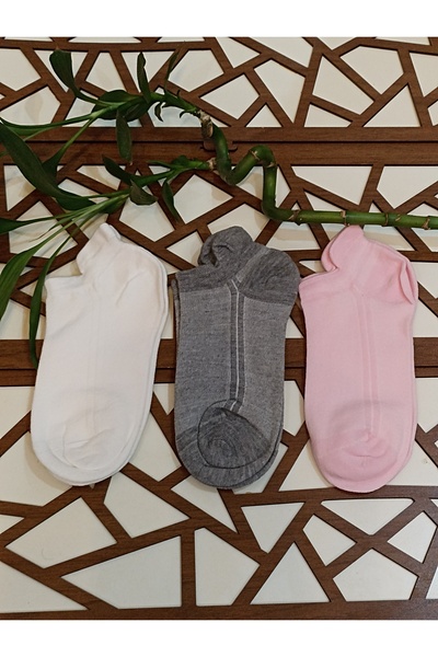 Rocks For جوارب نسائية فاخرة بدون خياطة منقوشة من الخيزران مكونة من 3 قطع