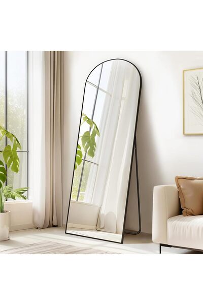 SONGMICS Oglindă de podea, cu ramă din aluminiu și sticlă securizată, design ...