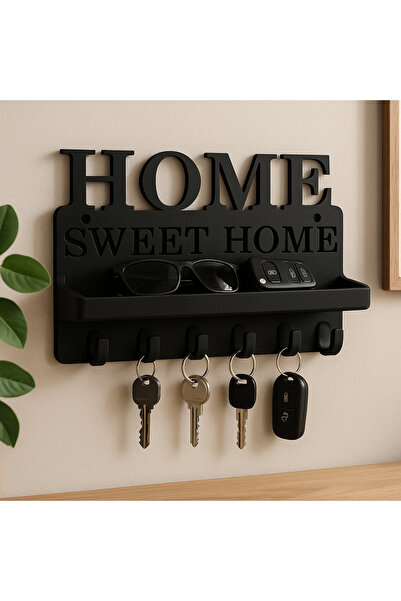 Hızarcıoğlu Home Sweet Home Duvar Anahtarlık ve Eşya Rafı