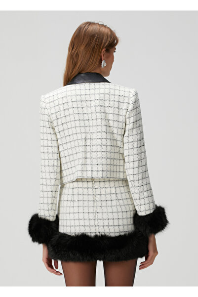 Self Portrait Kırık Beyaz Kareli Tweed Ceket