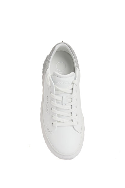 Jimmy Choo Diamond Maxi/F II Beyaz Silver Kadın Deri Sneaker