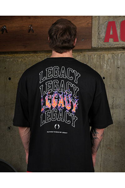 LEGACY'S ROAD Purple Fire Oversize T-shirt