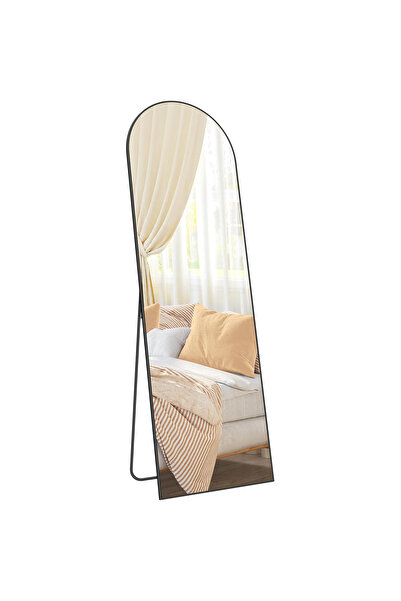 SONGMICS Oglindă de podea, cu ramă din aluminiu și sticlă securizată, design ...