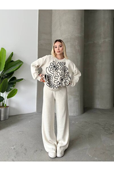 GİYSİ DÜNYASI 57 Knitwear Fabric Sweater Pants 2-Piece Set