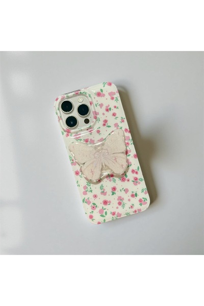 HYPERSOFT Iphone 15 (6.1 inç) Uyumlu Popsocketli Stant Olabilen Şık Desenli S...