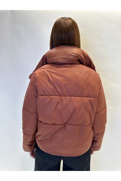 IFASTFASHION Women's short quilted jacket with wide collar - warm and modern model for autumn-winter