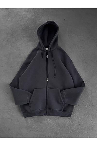 bergibo CARDIGAN CU GLUGĂ OVERSIZE CU FERMĂ - CARDIGAN CU 3 fire 100% bumbac ...