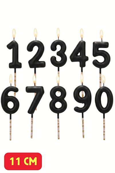 Baloncu Nene Siyah Doğum Günü Pasta Mumu Yaş Mumu Rakamlı Mum Doğum Günü Mumu...