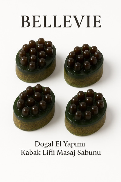 Handmade Bellevie Doğal Fres Kokulu Kabak Lifli Masaj Sabunu – El Yapımı Peel...