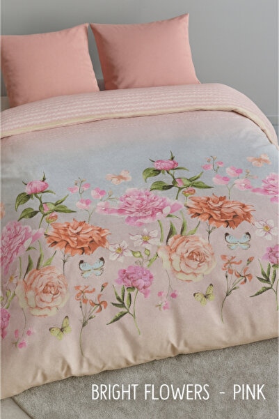 Zensation Bedding set 2 pieces, for one person, 140x200 cm, Pink with big flowers