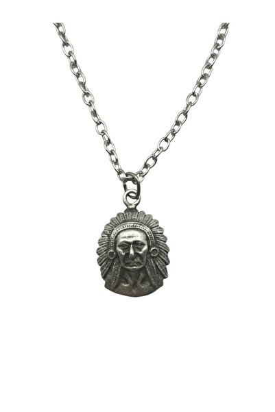 Herşey Nota قلادة عتيقة للجنسين مع تمثال قديم من الأصلين الهنود – تمثل الحكمة...