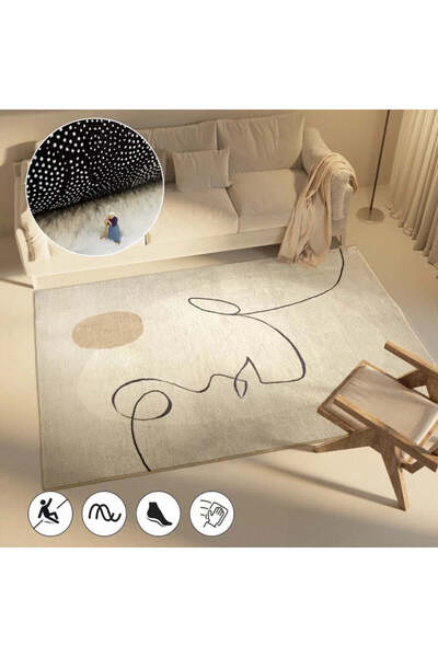 Generic Artist's Touch" Rug - Abstract Line Art for Modern Decor