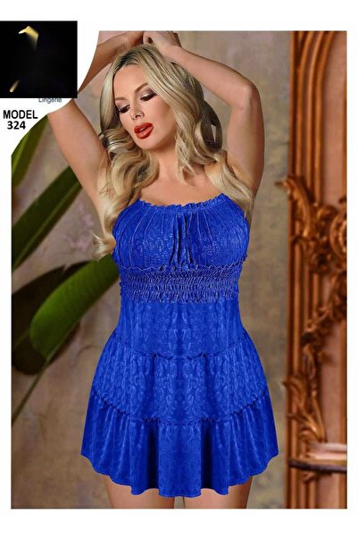TREN Luxury Shirred Lace Mini Dress Strapless Ruffled Bodice Short Length Elegant Night Loungewear