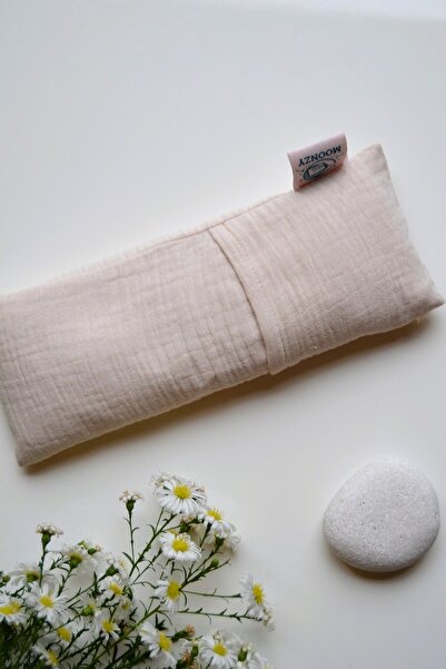moonzy - minimalist & cozy Natural Black Wheat Eye Rest Pillow – Washable Muslin Cover