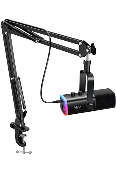 Generic XLR/USB Gaming Microphone Set, Dynamic PC Mic for Streaming and Podcasting, RGB Mic Kit with Boom Ar