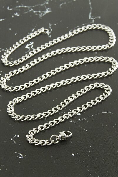 nolva قلادة سلسلة مسطحة من الفولاذ 55 سم