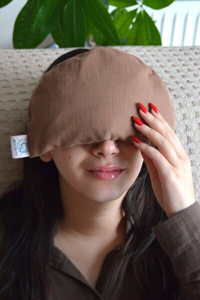 moonzy - minimalist & cozy Semicircular Natural Black Wheat Husk Filled Eye R...