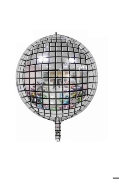 DÜVENCİ TİCARET بالون على شكل كرة مرآة فضية للديسكو مقاس 50 بوصة