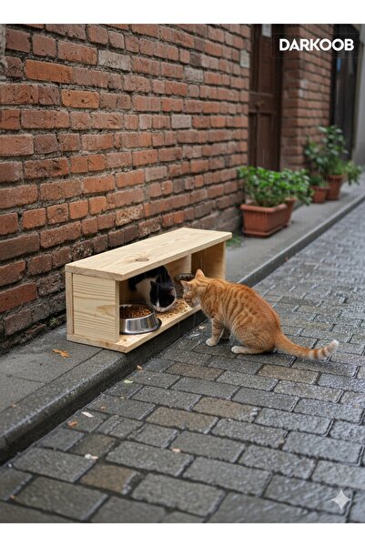 SihirliEkran Kedi mama kabı, sokak kedileri için mama kabı yağmurdan korumalı...