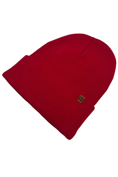 Sofist İstanbul Claret Red Unisex Basic Beanie Lp Collection Folded Burgundy Rib Knit Classic Beanie