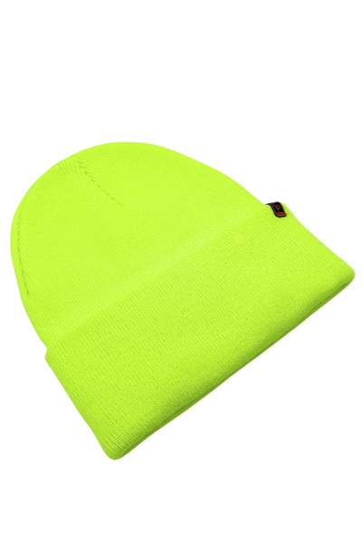 Sofist İstanbul Neon Yellow Unisex Basic Beanie Lp Collection Folded Neon Yellow Ribbed Knit Classic Beanie