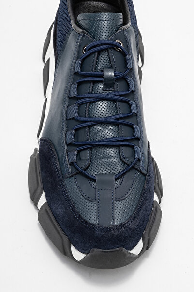 MARCOMEN Men's Thick Sole Casual Shoes Real Leather Mc 21232 Dark Blue