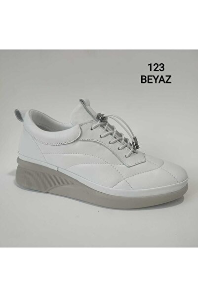 Crista Genuine Leather White Orthopedic Comfort Sports Shoes