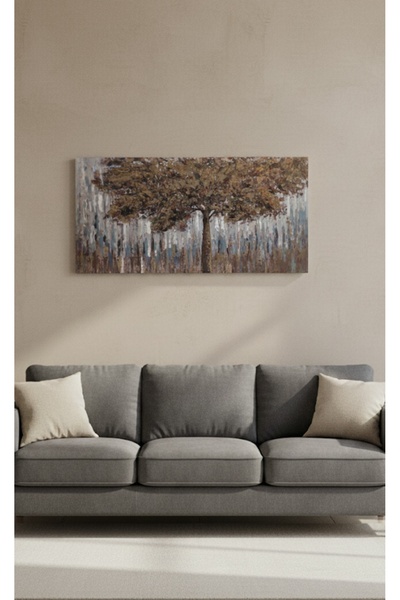 seasons box لوحة جدارية كبيرة بتصميم شجرة الخريف بألوان دافئة - مقاس 140x70