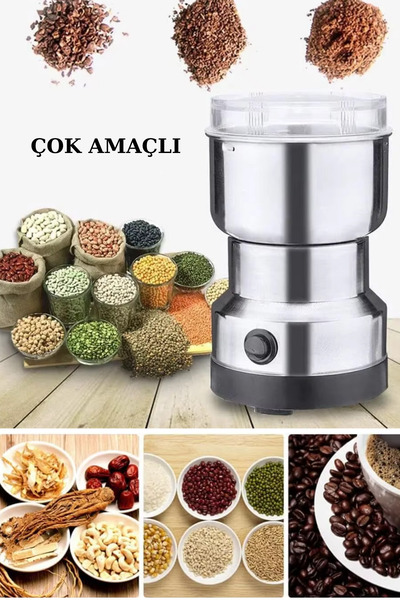 Uni zer Mini Elektrikli Baharat Öğütücü 300 ml Çok Amaçlı Kahve Baharat Bakla...