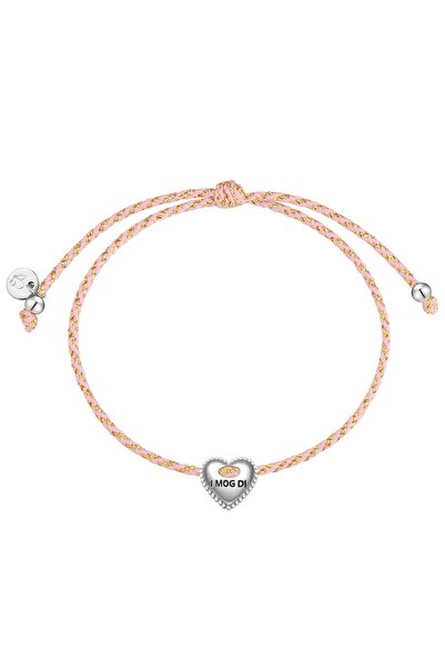 Glanzstücke München Textilarmband Armband Sterling Silber Textil (pink)