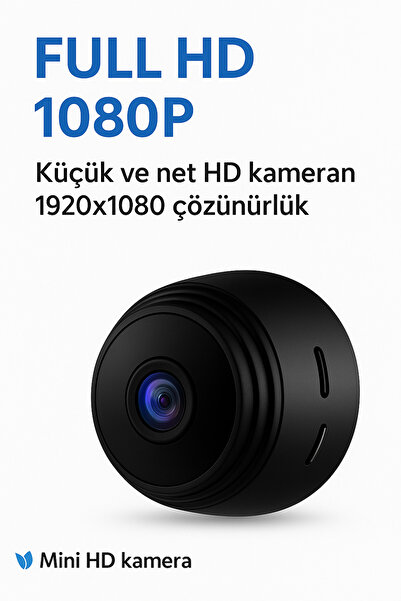 MSYELEKTRONİK Mini Kablosuz Wifi Hd Güvenlik Kamerası – Çözünürlük 1080P | Wifi | İç ve Dış Mekanlar için Uygun