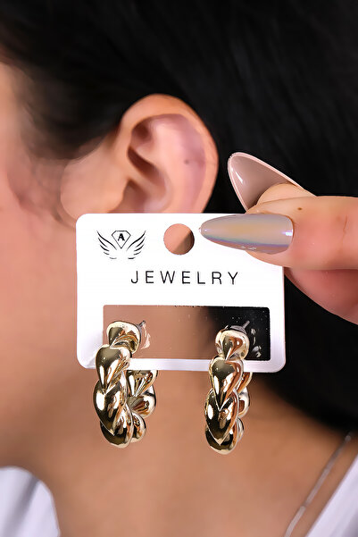 LOWEN AKSESUAR أقراط نسائية بلون ذهبي فاتح