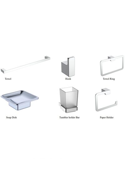 Senorita طقم اكسسوار حمام فضي SRT-97100