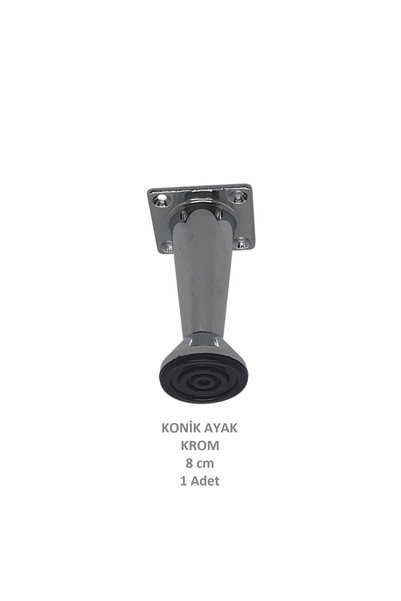 Adilon PIELE CONICĂ, crom, 8 cm, 1 bucată (dulap, mobilă, picior pentru scaun) (Șuruburi cadou)