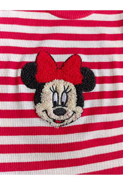 NİLZ Mickey Mouse Figure Girls' Stretchy Ribbed Bottom and Top Set