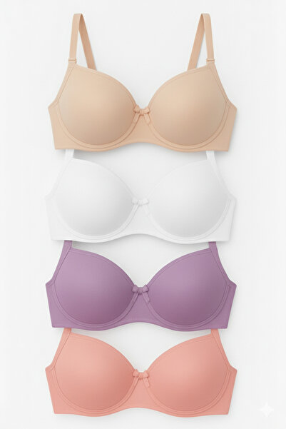 SOFENNA Set de sutien zilnic din 4 piese, fără umplutură, fără susținere, pen...