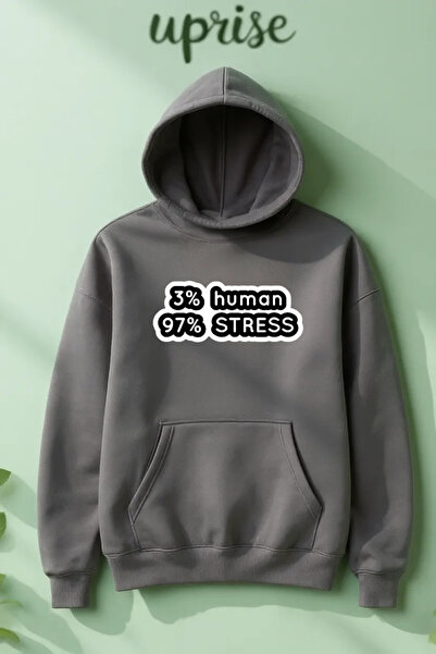 Vordevia Стрес Човек Печатен памук 3-нишка Оверсайз суитшърт