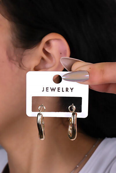 LOWEN AKSESUAR أقراط نسائية ذهبية اللون على شكل متعرج