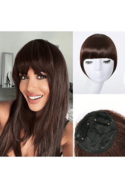 Zeysum Шоколадовокафява бретон с клипс Естествено изглеждаща бретон