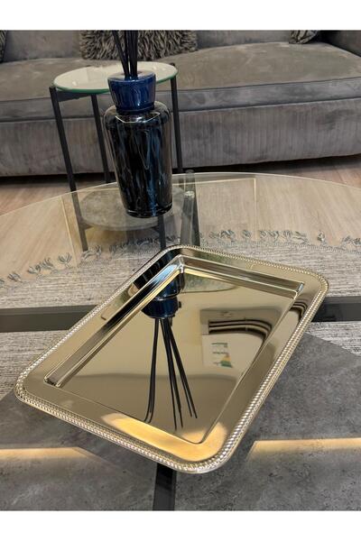 aljahwari Small serving tray, size 34.3x24.28cm, full nickel