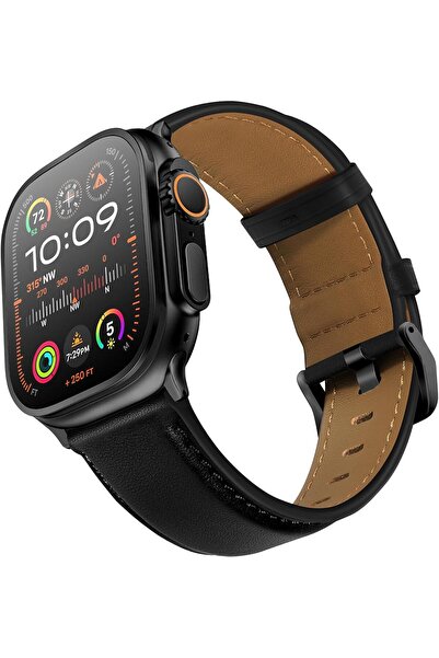 HYX سوار جلدي متوافق مع Apple Watch Ultra 2 / Ultra Band 49 مم 46 مم 45 مم 44...
